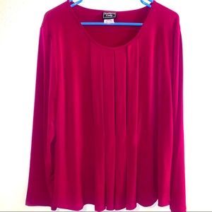 Southern Lady Large Burgundy Color Polyester Blouse💜